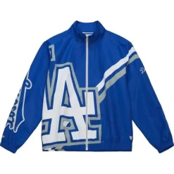 Mitchell & Ness Jackets & Outerwear-Exploded Logo Warm Up Jacket Los Angeles Dodgers