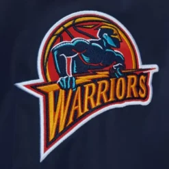 Mitchell & Ness Jackets & Outerwear-Exploded Logo Warm Up Jacket Golden State Warriors