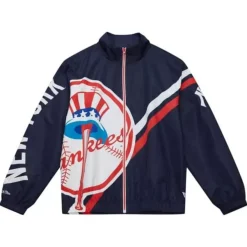 Mitchell & Ness Jackets & Outerwear-Exploded Logo Warm Up Jacket New York Yankees