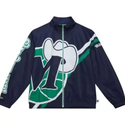Mitchell & Ness Jackets & Outerwear-Exploded Logo Warm Up Jacket Dallas Mavericks