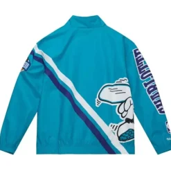 Mitchell & Ness Jackets & Outerwear-Exploded Logo Warm Up Jacket Charlotte Hornets