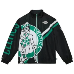 Mitchell & Ness Jackets & Outerwear-Exploded Logo Warm Up Jacket Boston Celtics