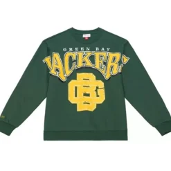 Mitchell & Ness Hoodies & Sweatshirts-Fashion Fleece Crew Green Bay Packers