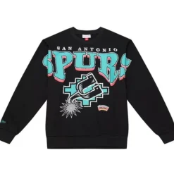Mitchell & Ness Hoodies & Sweatshirts-Fashion Fleece Crew San Antonio Spurs