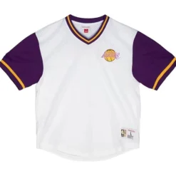 Mitchell & Ness T-Shirts & Tops-Fashion Mesh V-Neck Los Angeles Lakers