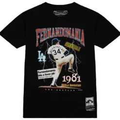 Mitchell & Ness T-Shirts & Tops-Fernandomania Tee Los Angeles Dodgers Fernando Valenzuela