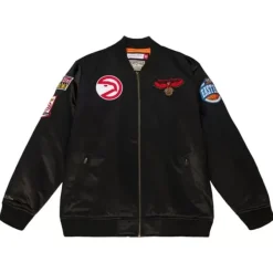 Mitchell & Ness Jackets & Outerwear-Flight Satin Bomber Jacket Atlanta Hawks