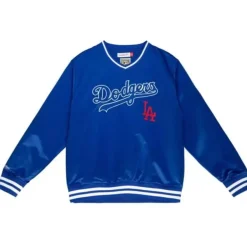 Mitchell & Ness Jackets & Outerwear-Full Count Satin Pullover Los Angeles Dodgers