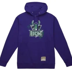 Mitchell & Ness Hoodies & Sweatshirts-Game Day Pattern Pullover Hoodie Milwaukee Bucks