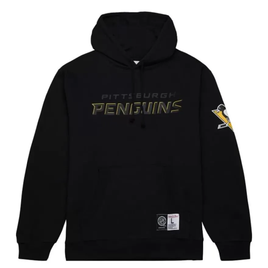 Mitchell & Ness Hoodies & Sweatshirts-Game Time Fleece Hoodie Current Logo Pittsburgh Penguins