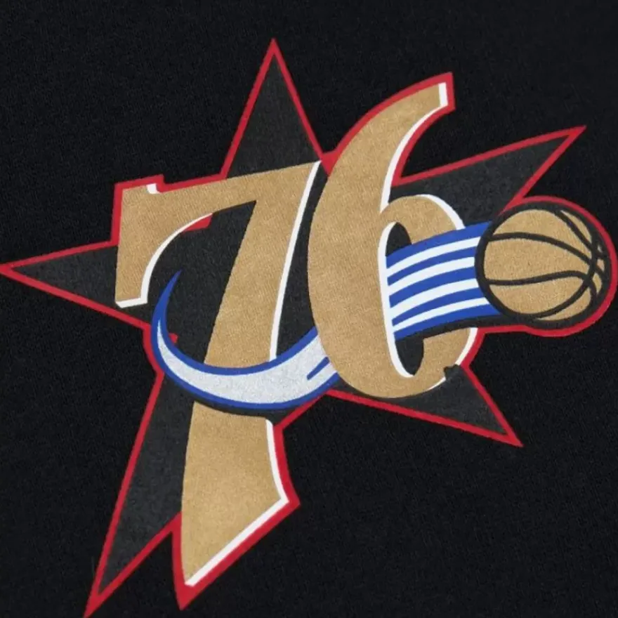 Mitchell & Ness Hoodies & Sweatshirts-Game Time Fleece Hoodie Vintage Logo Philadelphia 76Ers