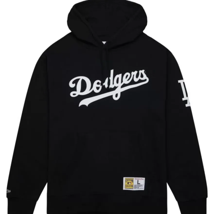 Mitchell & Ness Hoodies & Sweatshirts-Game Time Fleece Hoodie Vintage Logo Los Angeles Dodgers