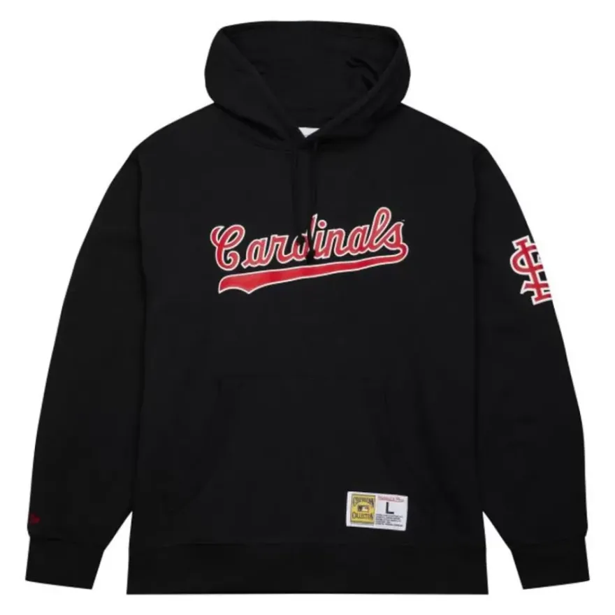 Mitchell & Ness Hoodies & Sweatshirts-Game Time Fleece Hoodie Vintage Logo St. Louis Cardinals