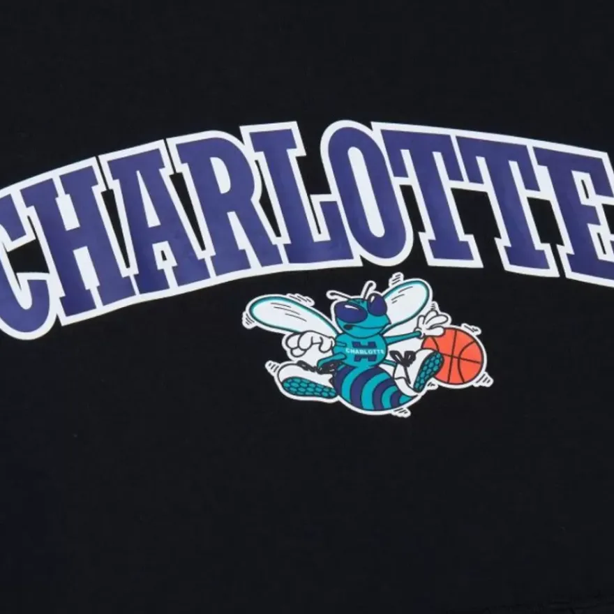 Mitchell & Ness Hoodies & Sweatshirts-Game Time Fleece Hoodie Vintage Logo Charlotte Hornets