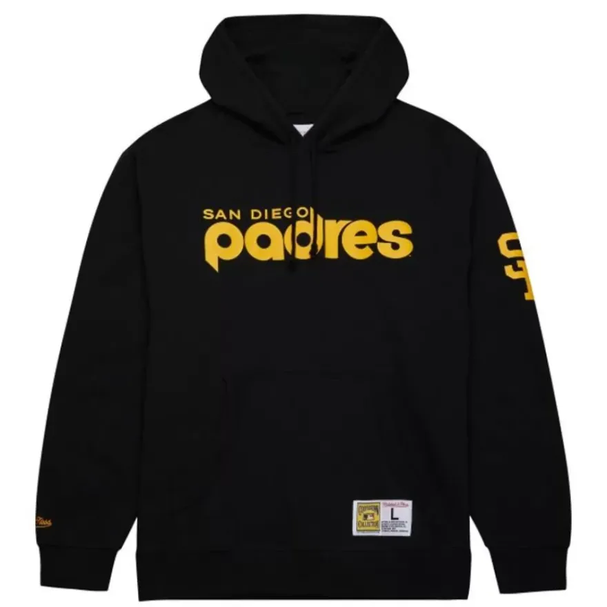 Mitchell & Ness Hoodies & Sweatshirts-Game Time Fleece Hoodie Vintage Logo San Diego Padres