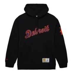 Mitchell & Ness Hoodies & Sweatshirts-Game Time Fleece Hoodie Vintage Logo Detroit Tigers