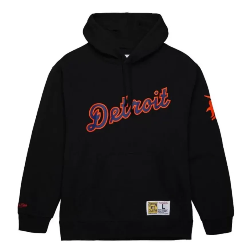 Mitchell & Ness Hoodies & Sweatshirts-Game Time Fleece Hoodie Vintage Logo Detroit Tigers