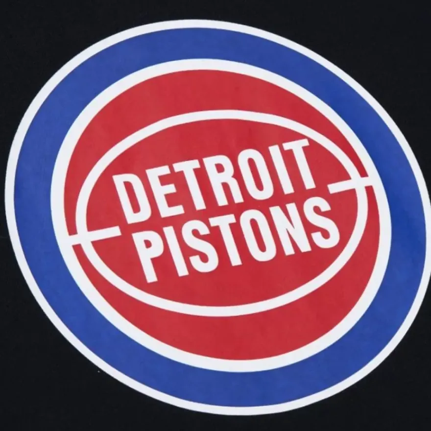 Mitchell & Ness Hoodies & Sweatshirts-Game Time Fleece Hoodie Vintage Logo Detroit Pistons