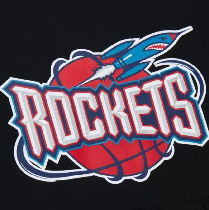 Mitchell & Ness Hoodies & Sweatshirts-Game Time Fleece Hoodie Vintage Logo Houston Rockets