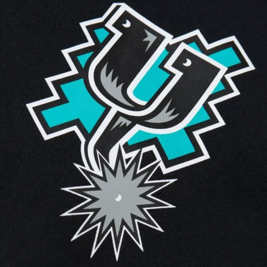 Mitchell & Ness Hoodies & Sweatshirts-Game Time Fleece Hoodie Vintage Logo San Antonio Spurs