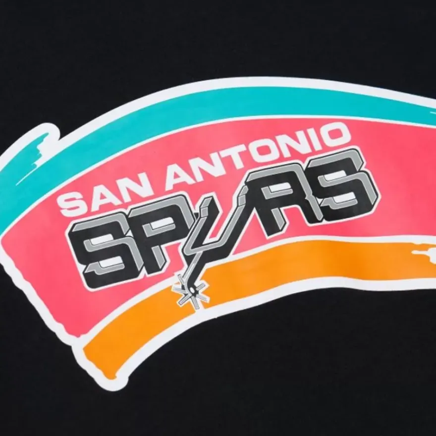 Mitchell & Ness Hoodies & Sweatshirts-Game Time Fleece Hoodie Vintage Logo San Antonio Spurs