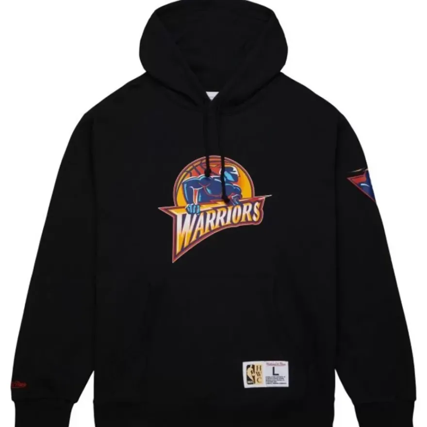Mitchell & Ness Hoodies & Sweatshirts-Game Time Fleece Hoodie Vintage Logo Golden State Warriors