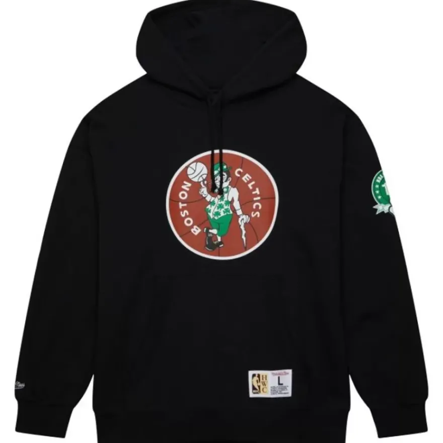 Mitchell & Ness Hoodies & Sweatshirts-Game Time Fleece Hoodie Vintage Logo Boston Celtics
