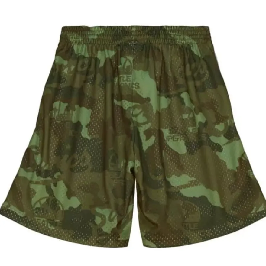 Mitchell & Ness Shorts-Ghost Green Camo Swingman Seattle Supersonics 1984-85 Shorts