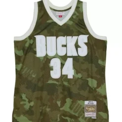 Mitchell & Ness Nba Swingman-Ghost Green Camo Swingman Ray Allen Milwaukee Bucks 2000-01 Jersey