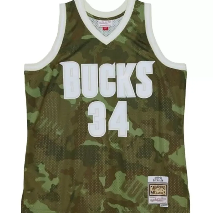 Mitchell & Ness Nba Swingman-Ghost Green Camo Swingman Ray Allen Milwaukee Bucks 2000-01 Jersey