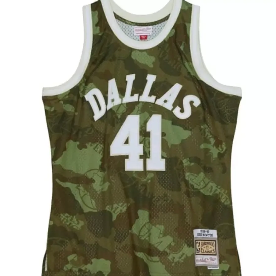Mitchell & Ness Nba Swingman-Ghost Green Camo Swingman Dirk Nowitzki Dallas Mavericks 1998-99 Jersey
