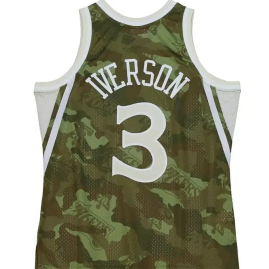 Mitchell & Ness Nba Swingman-Ghost Green Camo Swingman Allen Iverson Philadelphia 76Ers 1996-97 Jersey