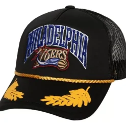 Mitchell & Ness Snapback-Gold Leaf Trucker Hwc Philadelphia 76Ers