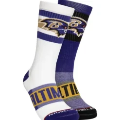 Mitchell & Ness Accessories-Hail Mary Crew Socks Baltimore Ravens