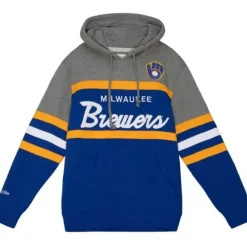 Mitchell & Ness Hoodies & Sweatshirts-Headcoach Hoody Milwaukee Brewers