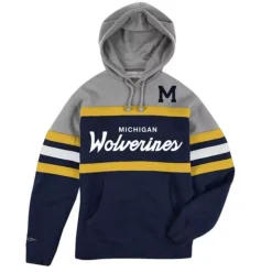 Mitchell & Ness Hoodies & Sweatshirts-Headcoach Hoody University Of Michigan