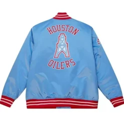 Mitchell & Ness Jackets & Outerwear-Heavyweight Satin Jacket Houston Oilers