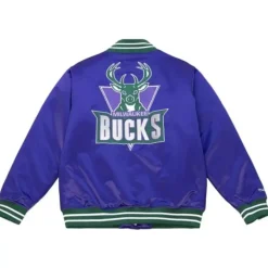 Mitchell & Ness Jackets & Outerwear-Heavyweight Satin Jacket Milwaukee Bucks