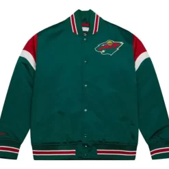 Mitchell & Ness Jackets & Outerwear-Heavyweight Satin Jacket Minnesota Wild