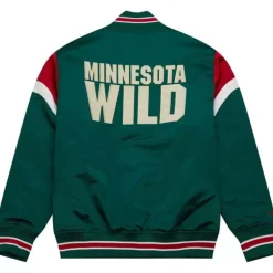 Mitchell & Ness Jackets & Outerwear-Heavyweight Satin Jacket Minnesota Wild