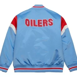 Mitchell & Ness Jackets & Outerwear-Heavyweight Satin Jacket Houston Oilers