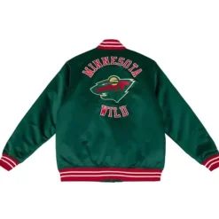 Mitchell & Ness Jackets & Outerwear-Heavyweight Satin Jacket Minnesota Wild