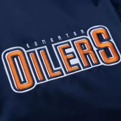 Mitchell & Ness Jackets & Outerwear-Heavyweight Satin Jacket Update Edmonton Oilers
