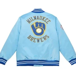 Mitchell & Ness Jackets & Outerwear-Heavyweight Satin Jacket Milwaukee Brewers