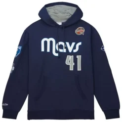 Mitchell & Ness Hoodies & Sweatshirts-Hof Fleece Hoodie Dallas Mavericks Dirk Nowitzki
