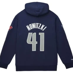 Mitchell & Ness Hoodies & Sweatshirts-Hof Fleece Hoodie Dallas Mavericks Dirk Nowitzki
