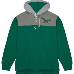 Mitchell & Ness Hoodies & Sweatshirts-Hooded Rugby Polo Philadelphia Eagles