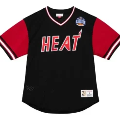Mitchell & Ness T-Shirts & Tops-Hwc Night Mesh V-Neck Miami Heat