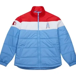 Mitchell & Ness Jackets & Outerwear-In The Clutch Puffer Jacket Vintage Logo Houston Oilers