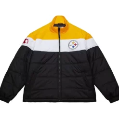 Mitchell & Ness Jackets & Outerwear-In The Clutch Puffer Jacket Vintage Logo Pittsburgh Steelers